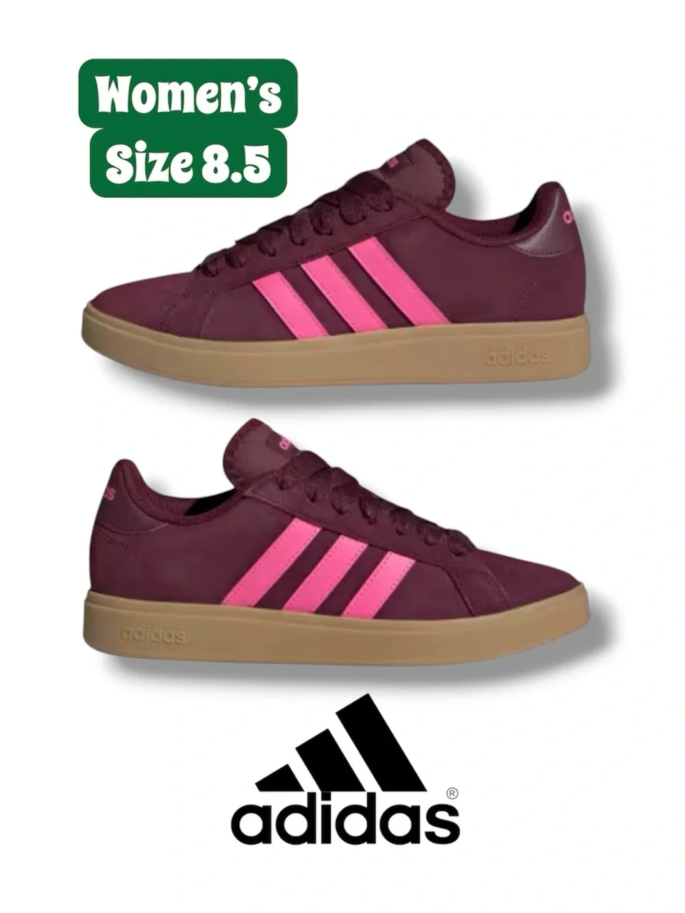 Adidas Womens Sneakers Grand Court Base 00 Shoes Size 8.5 JQ3598 - Picture 1 of 13